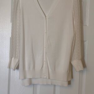 Adrianna Papell Cream Cardigan Sweater